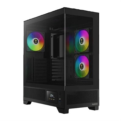 GABINETE GAMER GAMDIAS ATLAS M1 DIGITAL, MID-TOWER, VIDRO TEMP, 3 FANS, BLACK - ATLAS M1