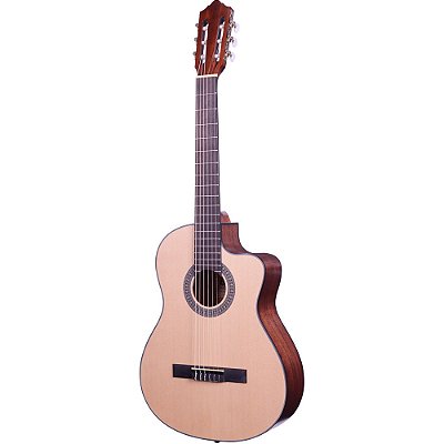 Violão Crafter HC-100CE/OP.N Nylon Spruce Natural Open Pore Cutaway - Eq PL-T NV Gold