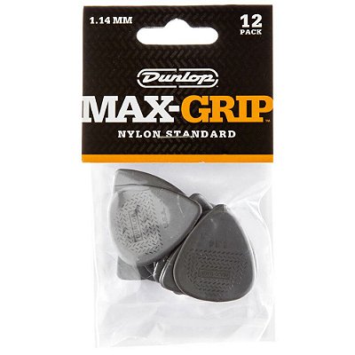 Palheta Dunlop 449P114 Nylon Max-Grip Standard 1.14mm - 12 Unidades