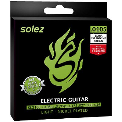 Encordoamento Guitarra Solez SLG105 0105-048 Light - 1ª e 2ª extra