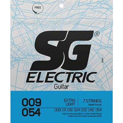 Encordoamento Guitarra 7 Cordas SG 009-054 7 Strings Extra Light