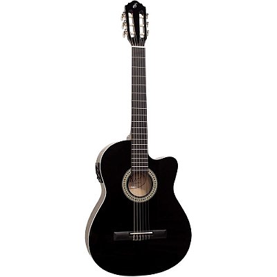 Violão Giannini NF-14 CEQ BK Nylon Flat Eletroacústico Cutaway Preto