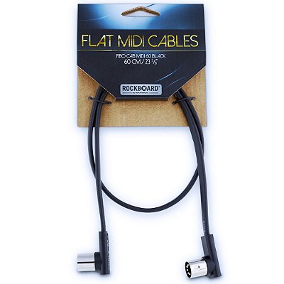 Cabo MIDI Rockboard 60cm 5 pinos Flat MIDI Cable - RBOCABMID60BK