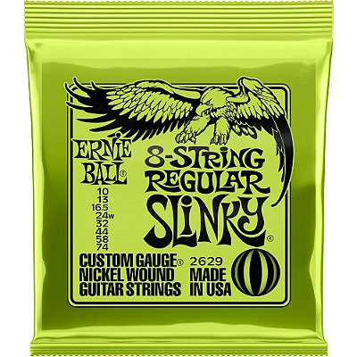 Encordoamento Guitarra 8 cordas Ernie Ball 2629 010-074 8-String Regular Slinky