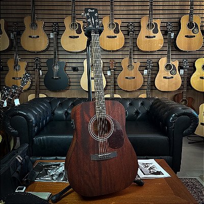 Violão Cort Earth60MF OP Solid Mahogany Open Pore Dreadnought Folk - Fishman