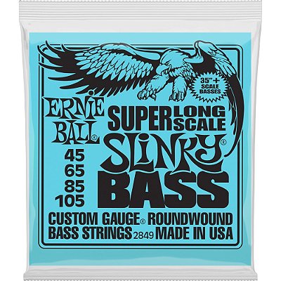 Encordoamento Baixo 4 cordas Ernie Ball 2849 045-105 Super Long Scale Slinky Bass