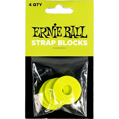 Trava para Correia Ernie Ball 5622 Strap Blocks Green - 4 unidades