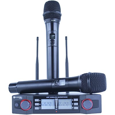 Microfone Sem Fio UHF Kadosh K492M Dinâmico de Mão Duplo