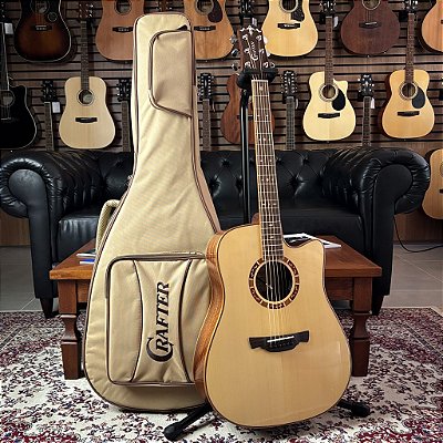 Violão Crafter STG D-16ce PRO+ Solid Spruce Mahogany B/S Dreadnought Cutaway - Eq DS-2 Pro+ c/ Mic - c/ bag