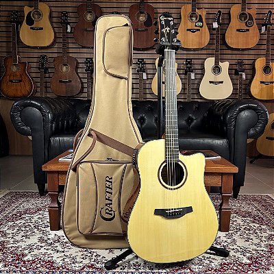 Violão Crafter HD-250CE/N Dreadnought Cutaway Spruce Natural - Eq PL-T NV - c/ bag