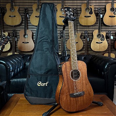 Violão Cort AD MINI MEDX OP/B Mahogany Natural Open Pore com Bag - baby