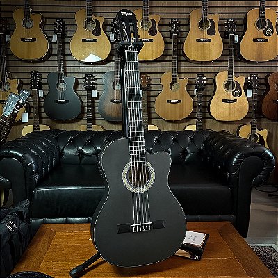 Violão Tagima Cartagena EQ Nylon Flat Cutaway Metallic Deep Silver Satin Eletroacústico