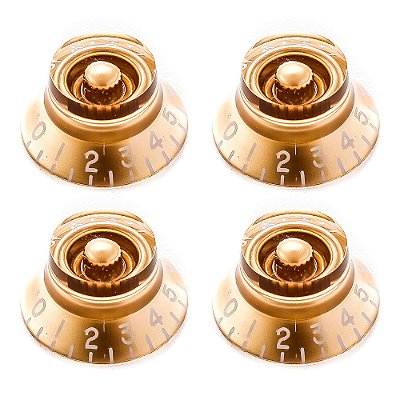 Knob Plástico para Les Paul Dourado/Translúcido Spirit KLS-GD - 4 Unidades