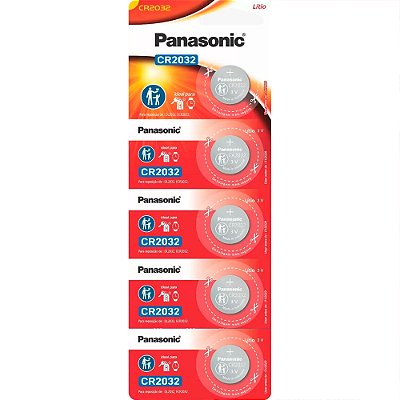 Bateria CR2032 3V Lithium Panasonic - 5 und