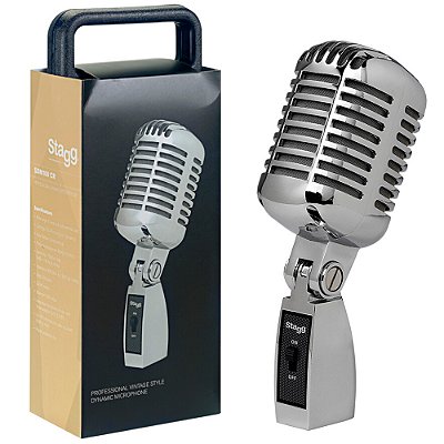 Microfone Stagg SDM100CR Vintage Dinâmico Cardioide c/ cabo XLR x XLR
