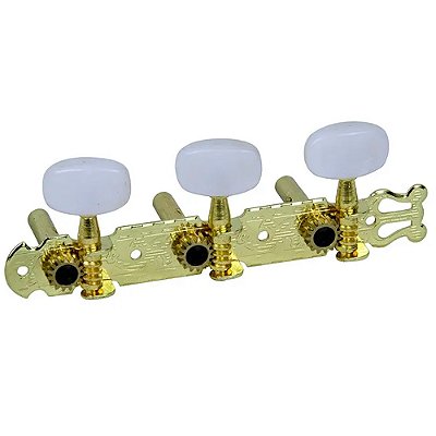 Tarraxa Violão Aço 3+3 Pino Fino Tradicional Dourada Dolphin 8612