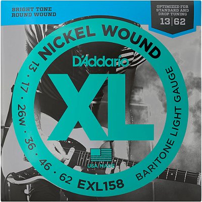 Encordoamento Guitarra D'Addario 013-062 EXL158 Baritone Light