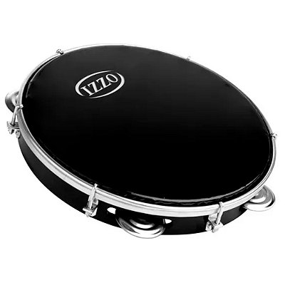 Pandeiro 10" ABS Prete c/ Pele Preta Izzo 3440P