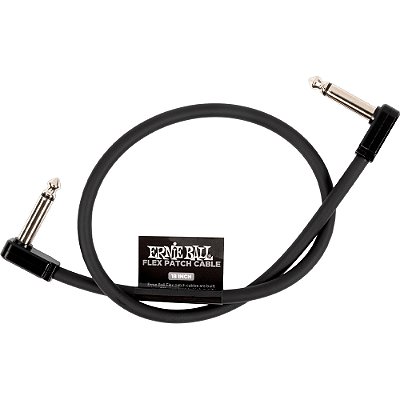 Cabo para Pedal Ernie Ball 6441 Flex Patch 45cm Preto - unidade - P10 x P10 L-L