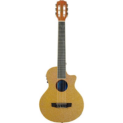 Violão Seizi Fun Panda Eletric Nylon Mini Eletroacústico Desert Gold Sparkle c/ Bag