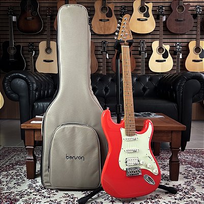 Guitarra Benson Strato HSS Hardy Series 902 Fiesta Red Chrome - S 902 M FR/MG - c/ bag
