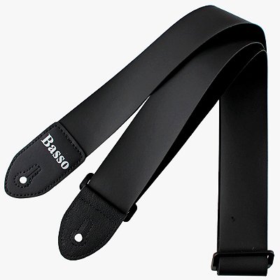 Correia Basso NY 01 Couro Sintético Preto 5cm p/ Guitarra e Baixo