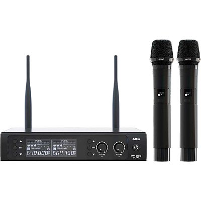 Microfone Sem Fio UHF AKG WP 300 Dual Dinâmico de Mão Duplo
