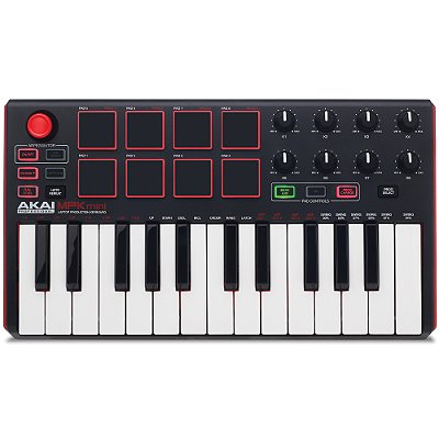 Teclado Controlador Akai MKP Mini MK3 - 25 teclas - 8 pads - MIDI - USB