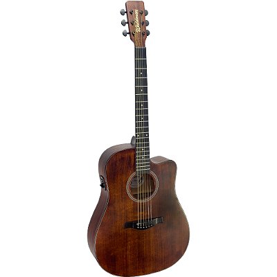 Violão Waldman DCEX-1041 BR Folk Cutaway Solid Spruce Brown Eletroacústico - sem bag