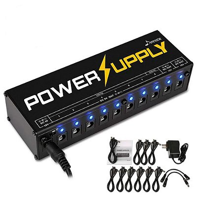 Fonte p/ Pedais Donner DP-01 Power Supply - 1400mA - 10 pedais - 9V 12V 18V