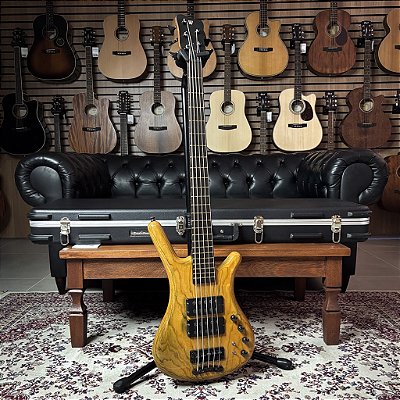 Baixo 5 Cordas Warwick Corvette $$ Double Buck Ash Natural Alemão c/ case - SEMINOVO