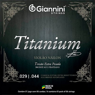 Encordoamento Violão Nylon Giannini Titanium Bronze 85/15 Tensão Extra Pesada GENWXTA