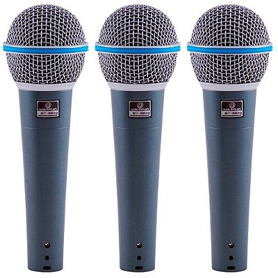 Microfone Dinâmico Waldman BT-5800 Premium Cardióide Broadcast Series - Kit com 3