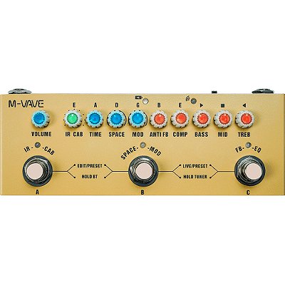 Pedaleira M-Vave Cube Baby Acoustic - Multi-efeitos para Violão