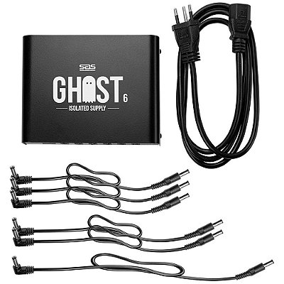 Fonte p/ Pedais Santo Angelo Ghost 6 - Isolada - p/ 6 pedais - 9V 12V - 2000mA