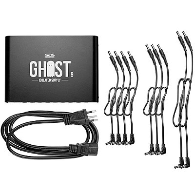 Fonte p/ Pedais Santo Angelo Ghost 9 - Isolada - p/ 9 pedais - 9V 12V 18V - 2450mA