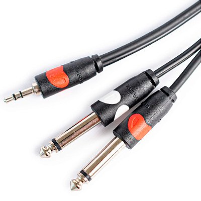 Cabo de Áudio Santo Angelo SA2X CA14 2,0m - P2 estéreo x 2x P10 mono