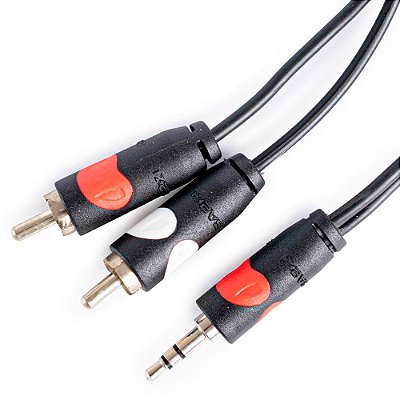 Cabo de Áudio Santo Angelo SA2X CA7 2,0m - P2 estéreo x 2x RCA
