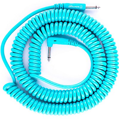 Cabo para Instrumento Mac Cabos Vintage 9,0m Espiral Azul Bebê - P10 Reto-L