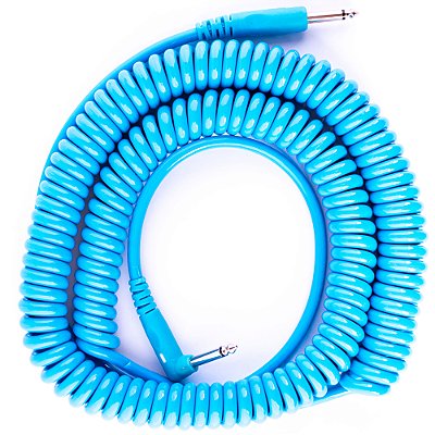 Cabo para Instrumento Mac Cabos Vintage 9,0m Espiral Azul Claro - P10 Reto-L