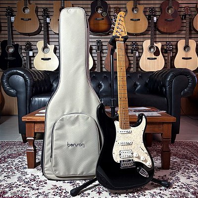 Guitarra Benson Strato HSS Hardy Series 902 Black Chrome - S 902 M BK/WP - c/ bag