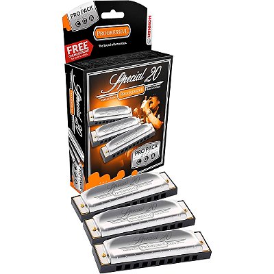Gaita Hohner Special 20 Diatônica C, G, A - Kit com 3 - Diatonic Harmonica - Progressive Series