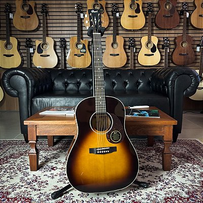 Violão Cort Earth 100SSF SB Solid Spruce Sunburst Folk - Fishman - SEMINOVO