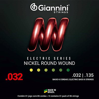 Encordoamento Baixo 6 Cordas Giannini 032-135 GEEBRS6