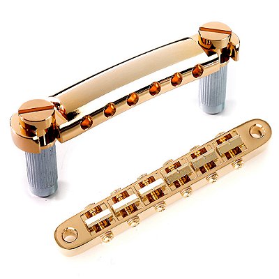 Ponte p/ Guitarra Les Paul Tune-O-Matic Dourada Gotoh GE104B GG / GE101Z GG - Stopbar / Tailpiece