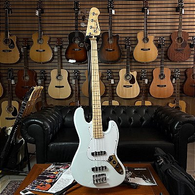 Baixo 4 Cordas Shelter JB75PRO Olympic White - Jazz Bass