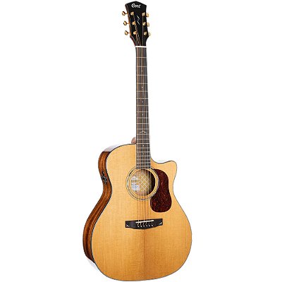Violão Cort Gold A6 Bocote - Spruce Natural All Solid Auditorium Cutaway c/ Soft Case