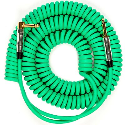 Cabo para Instrumento Seizi Energy Espiral 9m Neon Green - P10 x P10 - Reto-L