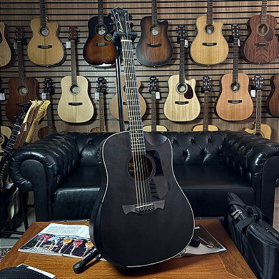 Violão Tagima Black Wood TBW-300 BK Folk Half Cutaway Armrest - Eletroacústico - SEMINOVO