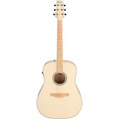 Violão Ibanez AAD77M1E OA Grand Dreadnought Open Pore Antique White Solid Spruce / Flamed Maple B/S